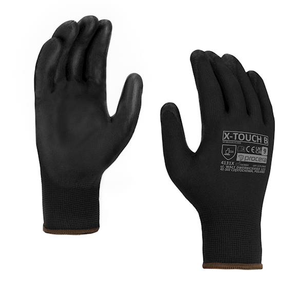 RĘKAWICE OCHRONNE POWLEKANE X-TOUCH BLACK rozm. 10