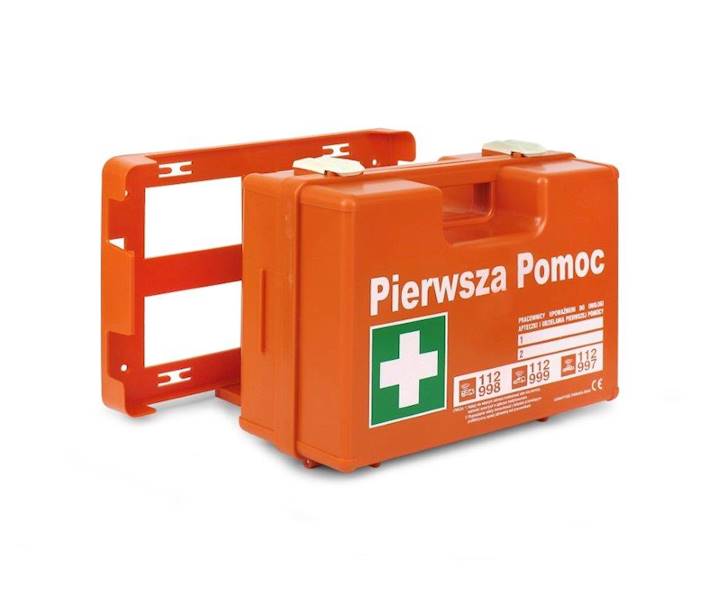 APTECZKA PRZENOŚNA K-10 Z WIESZAKIEM ŚCIENNYM (DIN 13164+USTNIK)