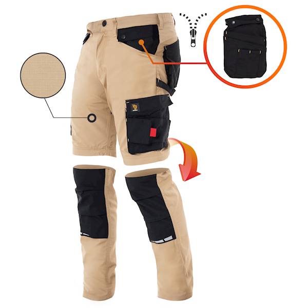 SPODNIE WIELOFUNKCYJNE ZEUS KHAKI ROZM.48 
