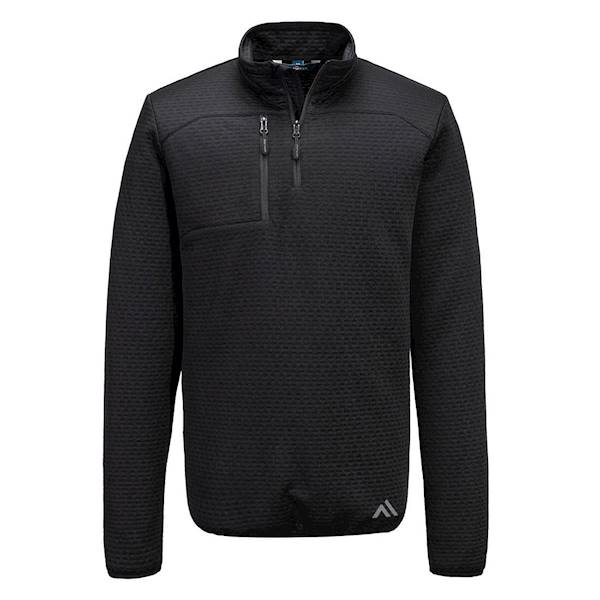 Bluza teksturowana KX3 z zamkiem 1/4 czarny Rozm.XL
