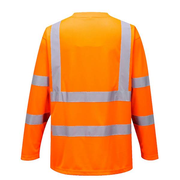 S178 - T-Shirt ostrzegawczy z długimi rękawami Pomarańczowy Rozm.L
