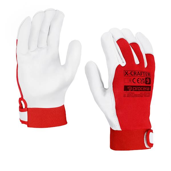 RĘKAWICE WZMOCNIONE KOZIĄ SKÓRĄ X-CRAFTER ROZM.10