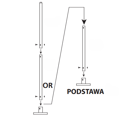 Maszt fi 40mm L=2m, stal nierdzewna