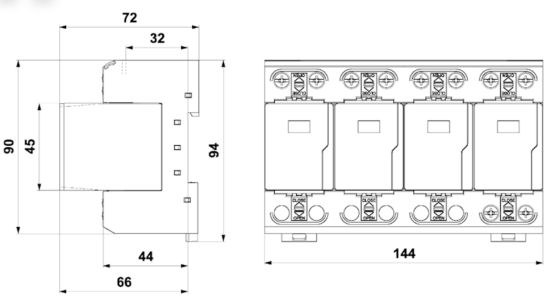 FLP-B+C MAXI V/4  Ogranicznik przepięć SALTEK