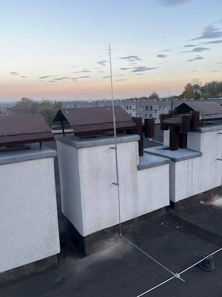 Komplet odgromowy komina h-1,5m aluminium / ocynk ogniowy