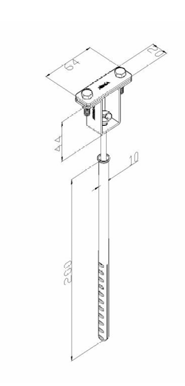 Uchwyt bednarki do ściany max 40x4mm l-200mm A2