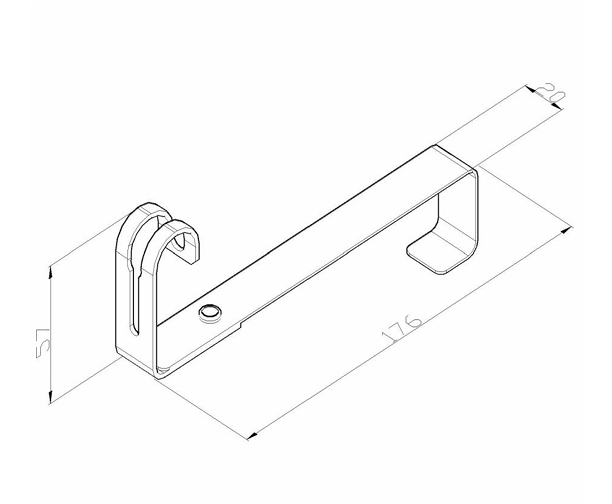 Podpora zwodu pod dachówkę L-176mm, stal nierdzewna