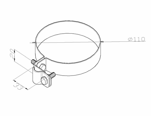 Obejma na rynnę fi 110mm, stal nierdzewna