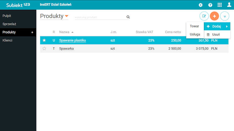 INSERT SUBIEKT 123 (12 miesięcy) ESD