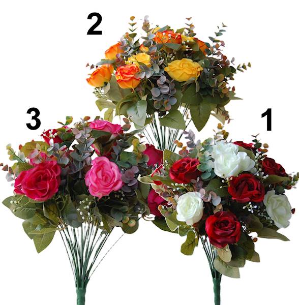 Bukiet róż+eukaliptus x28, D9