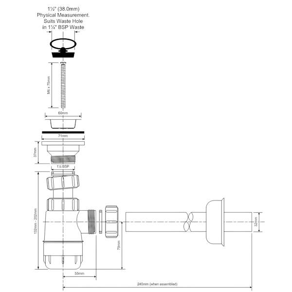 S.umyw.butel.nis.5/4"x32mm