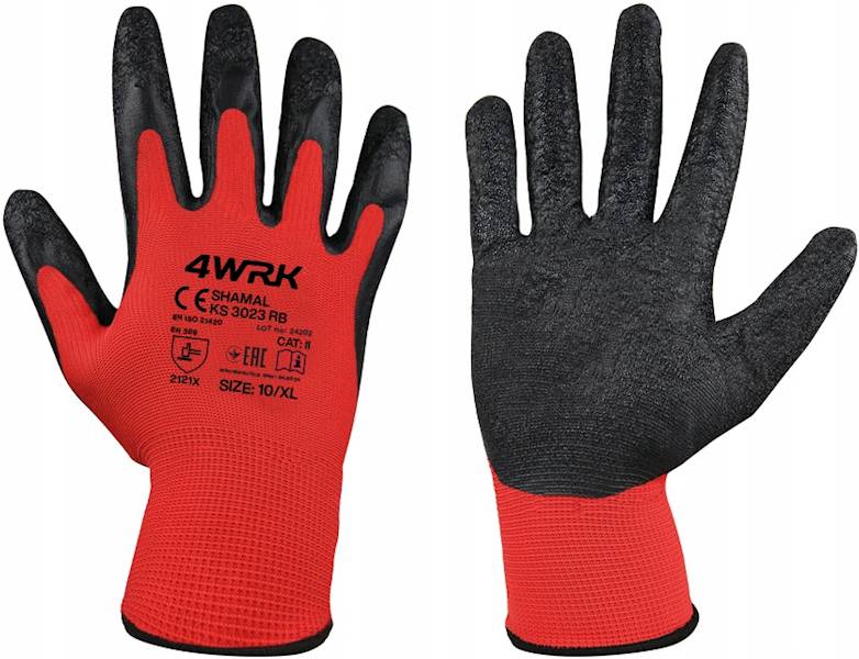 Rękawice rękawiczki czerwono-czarne 8/M 12par