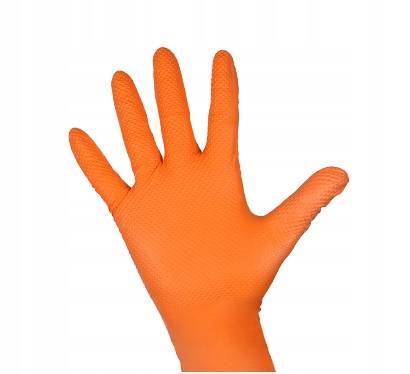 Rękawice rękawiczki pomarańczowe grube XL 50szt.