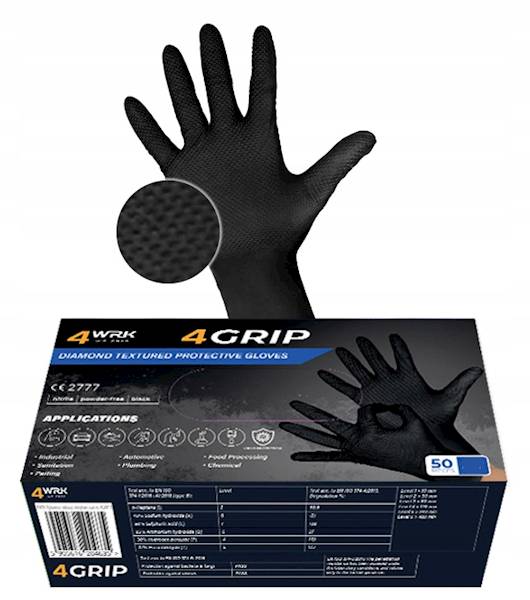 Rękawice rękawiczki czarne grube L 50szt.