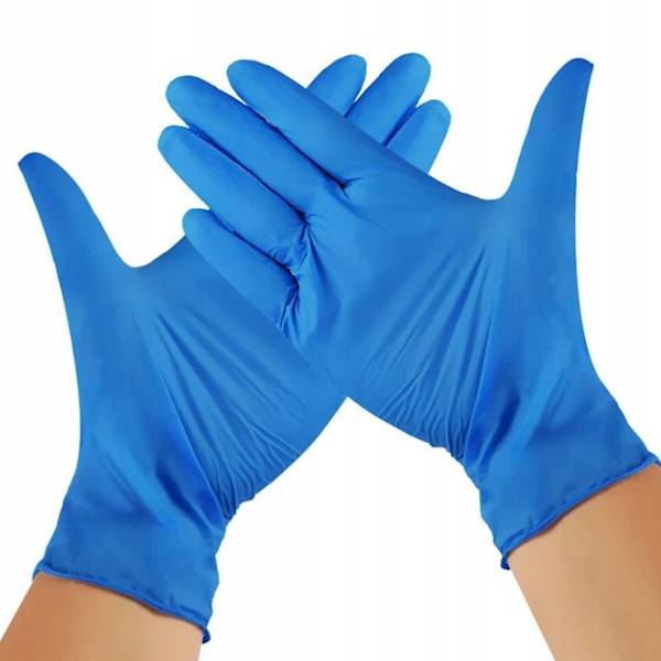 Rękawice rękawiczki nitrylowe niebieskie M 100szt.