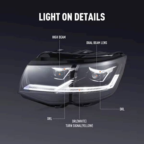 Komplet reflektorów Vw T5/T6 7E1 FULL LED
