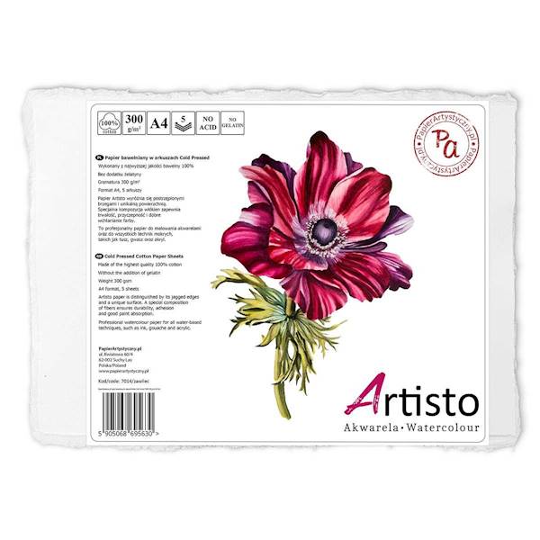 PAPIER BAWEŁNIANY DO AKWARELI 300g A4 ARTISTO