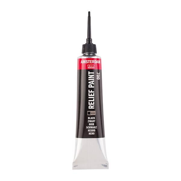 RELIEF PAINT AMSTERDAM 700 BLACK 20 ML TALENS