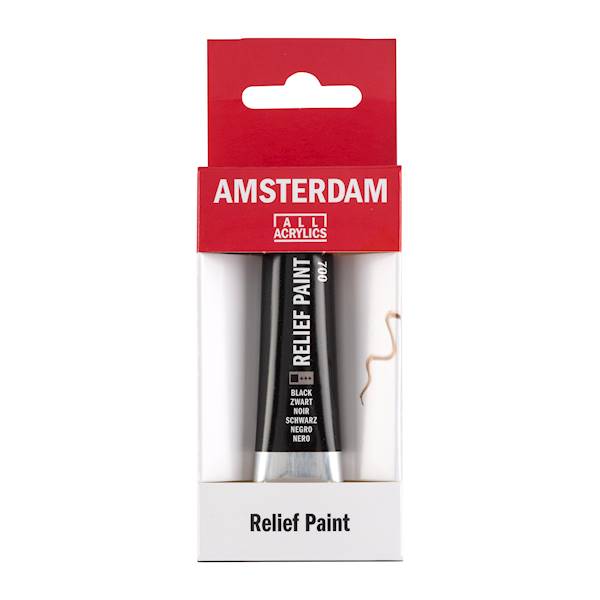 RELIEF PAINT AMSTERDAM 700 BLACK 20 ML TALENS