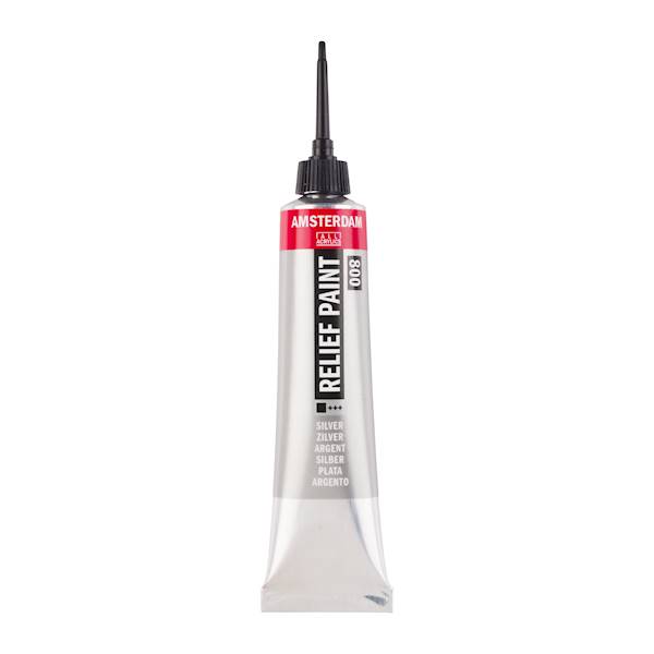 RELIEF PAINT AMSTERDAM 008 silver 20 ML TALENS