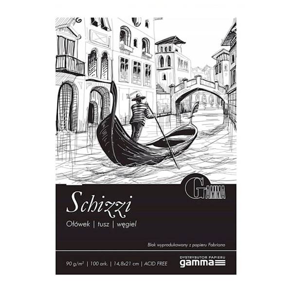 BLOK SCHIZZI NA SPIRALI 90g 14,8X21 GAMMA