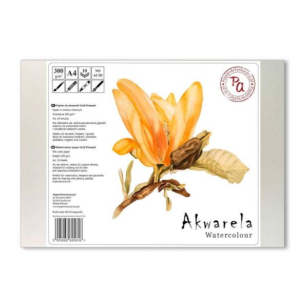 PAPIER DO AKWARELI MAGNOLIA 300 G A4 10 SZT