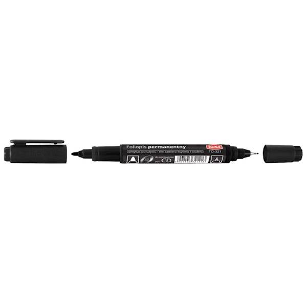 MARKER DWUSTRONNY PERMANENTNY CZARNY TOMA 