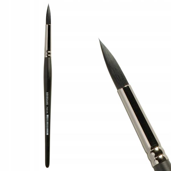 PĘDZEL CZARNY OKRĄGŁY 7401R 9 RENESANS