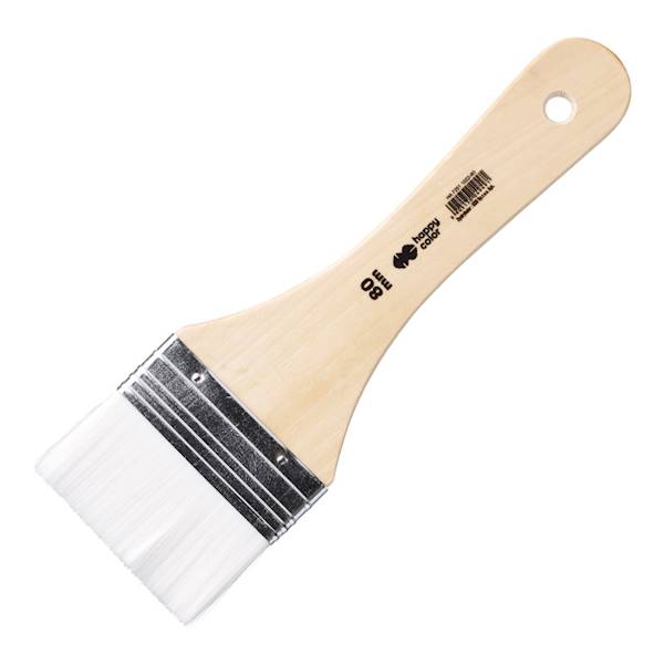 PĘDZEL HC BIAŁY NYLON PŁASKI 80 MM