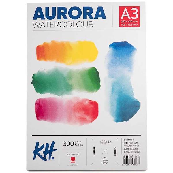 BLOK DO AKWARELI AURORA A3 HOT PRESSED 300G
