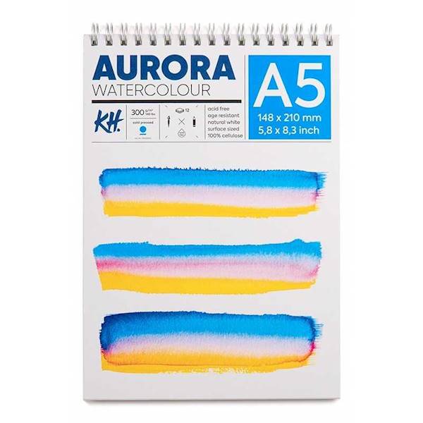 BLOK DO AKWARELI AURORA NA SPIRALI A5 300G