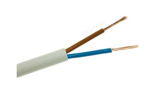 Przewód linka okrągły OMY H03VV-F 2X0,75 mm2 300/300V biały krążek 100m NKT