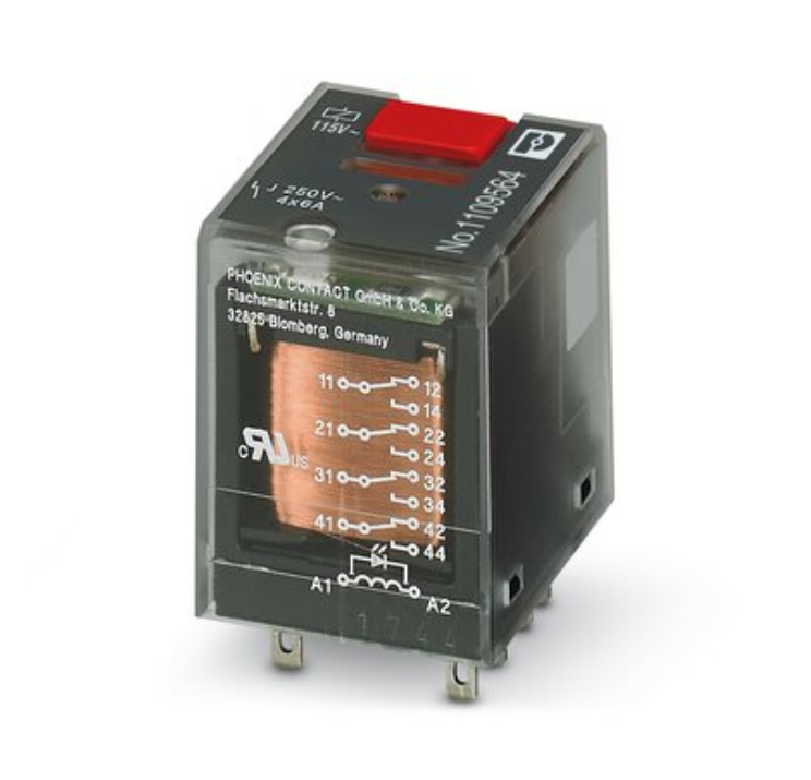 Przekaźnik przemysłowy 2P 12A AgNi 230V AC do gniazda ECOR‑2, REL‑IR‑BL/L‑ 230AC/2X21 1032530