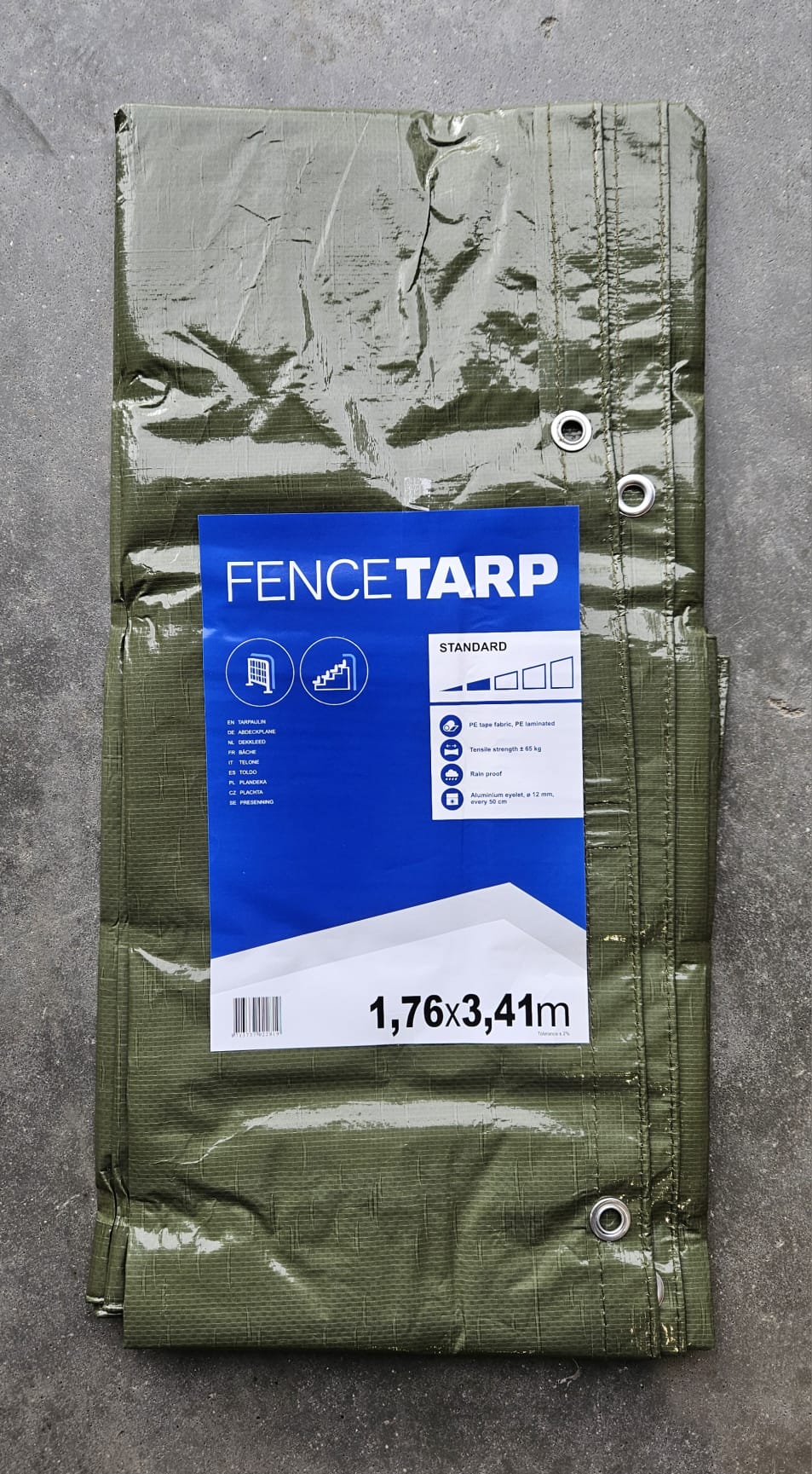 Plandeka PE FENCE TARP 1,76x3,41 150g/m2 /  zielony /  bez atestu trudnopalności