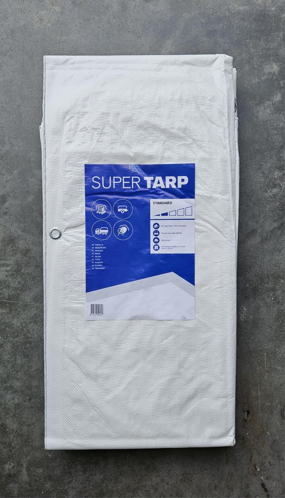 Plandeka PE SUPER TARP standard 150g/m2 / 6x10 / kolor biały/naturalny