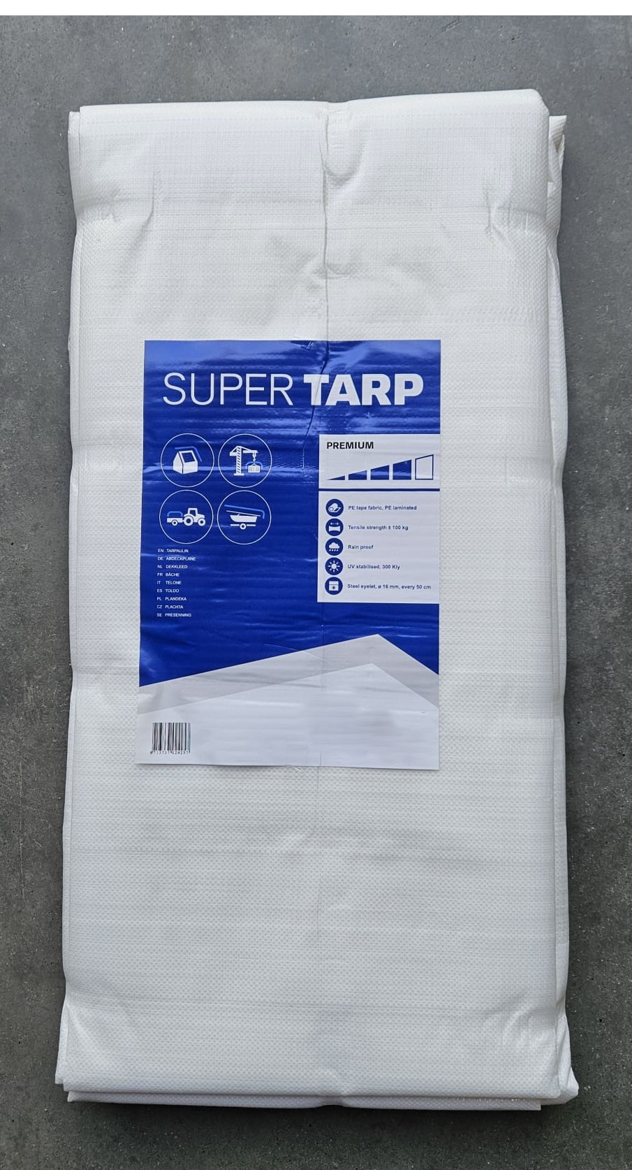 Plandeka PE SUPER TARP premium 250g/m2 300KLY / biały/naturalny / 10x12
