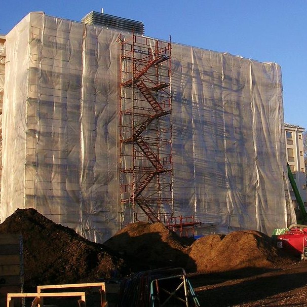 Plandeka rusztowaniowa HDPE/LDPE SCAFF TARP 220/250g/m2 PREMIUM/ 2,7x20 / z atestem trudnopalności