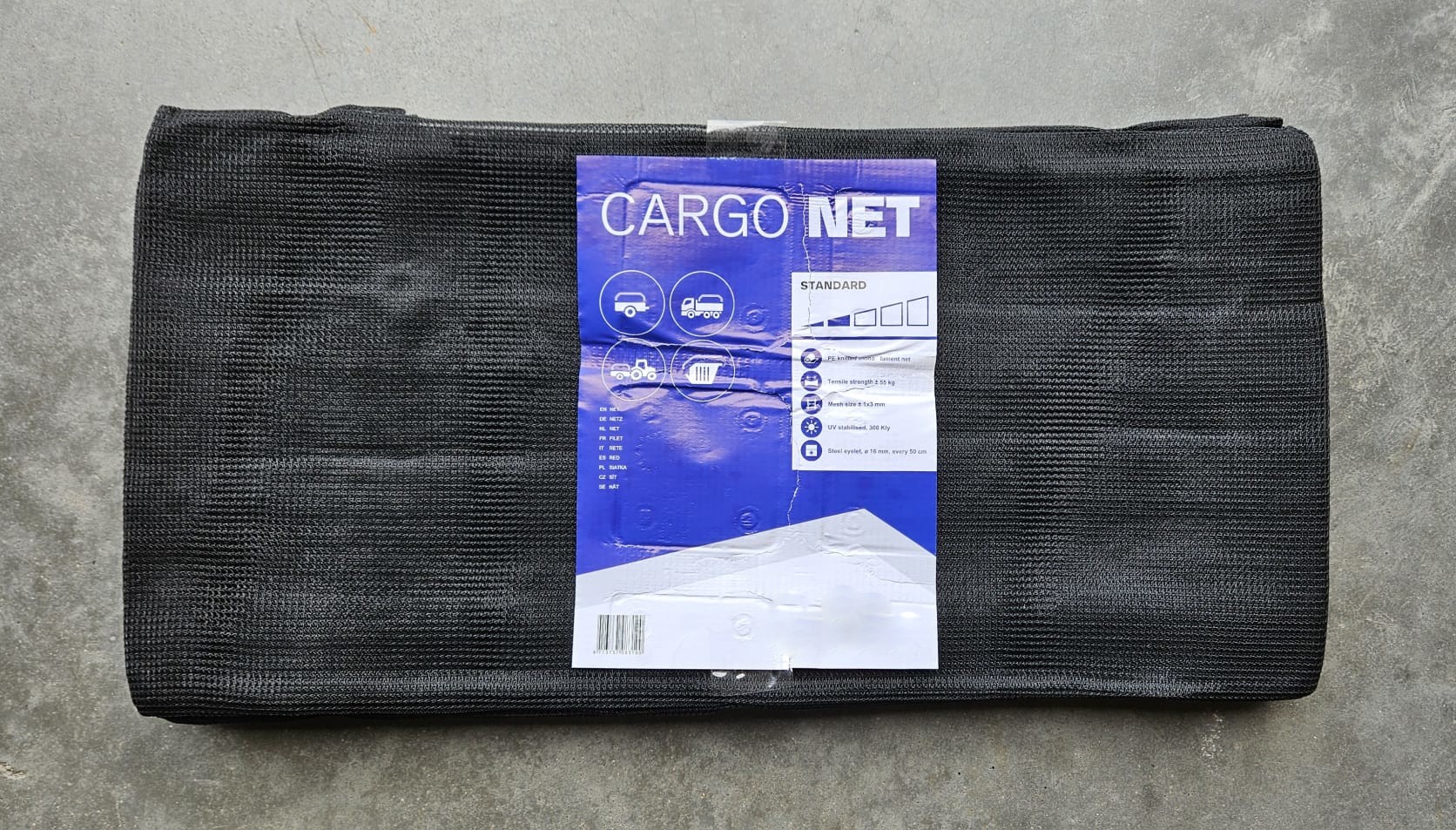 Siatka na kontenery CARGONET STANDARD 170 UV czarna 3,5x6
