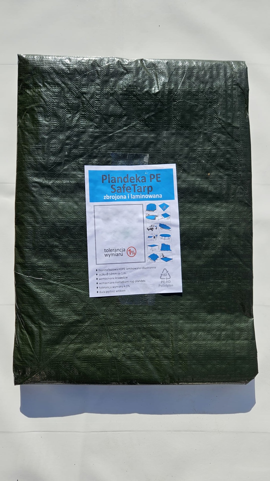 Plandeka PE SafeTarp 5x6m 120g/m2 zielona 