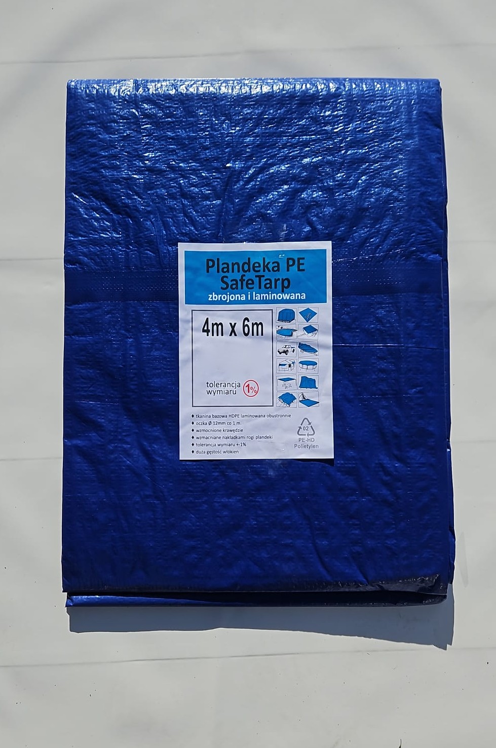 Plandeka PE SafeTarp 4x6m 120g/m2 niebieski
