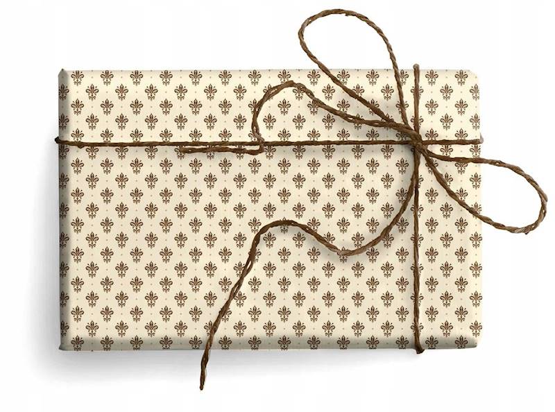 Papier ozd.PRESTIGE GOLD wzór: GIGLI MARRONI
