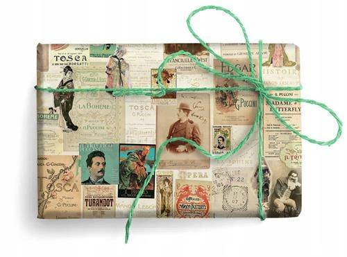 Papier ozd.PRESTIGE GOLD wzór:  PUCCINI E LE OPERE