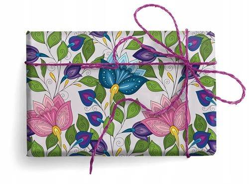 Papier ozd.PRESTIGE wzór: FLOWERS fiolet-róż