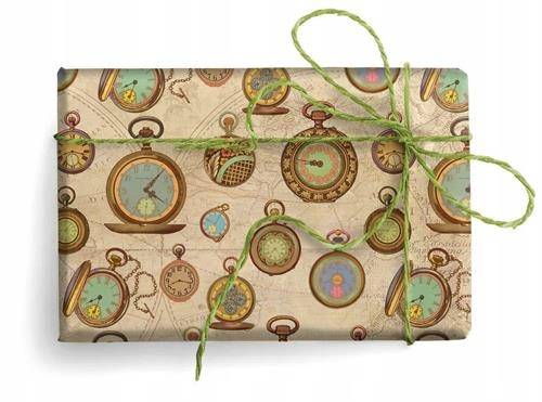 Papier ozd.PRESTIGE GOLD wzór: VINTAGE CLOCKS 