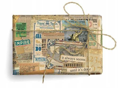 Papier ozd.PRESTIGE GOLD wzór: NEWS COLLAGE