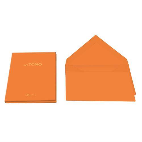 Karnet + koperta PICCOLO BLOCHETTO 7x11cm pomaranc