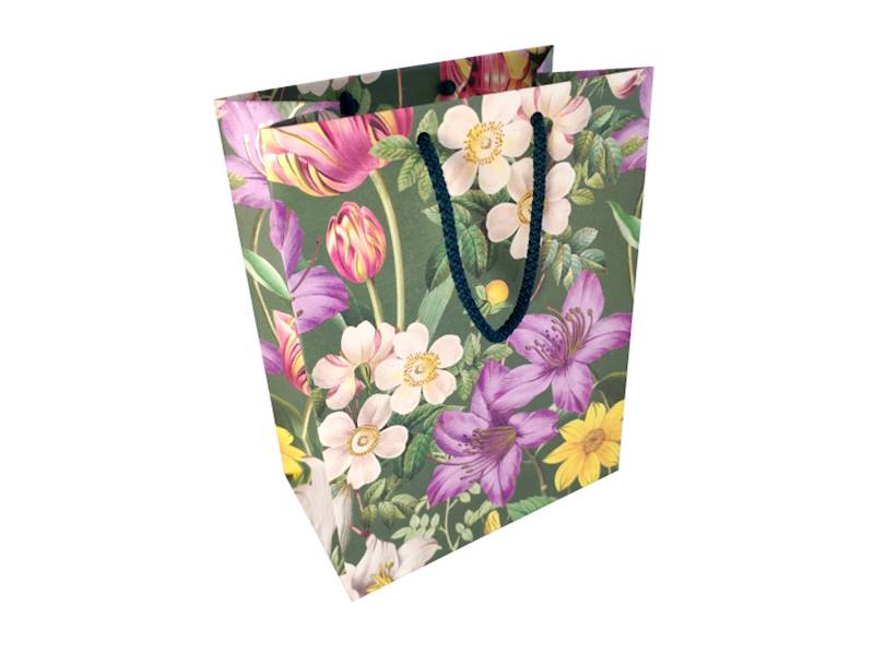 Torebka A5 FLOWERS 90g Kartos GOLD 17,5x23x10 cm