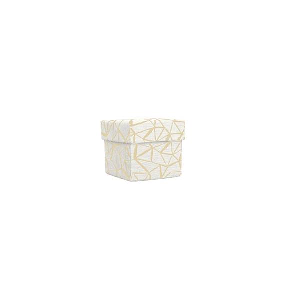 Pudełk kostka DUŻA  WHITE GRID 7,5x7,5x7,5cm