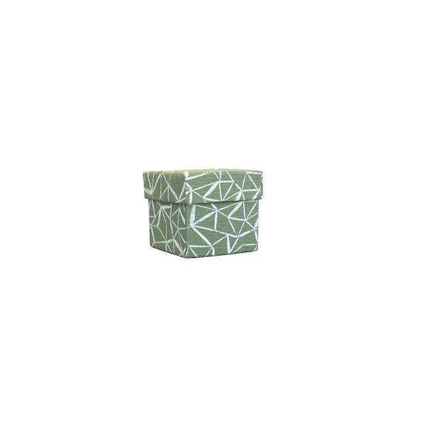 Pudełk kostka DUŻA  GREEN GRID 7,5x7,5x7,5cm