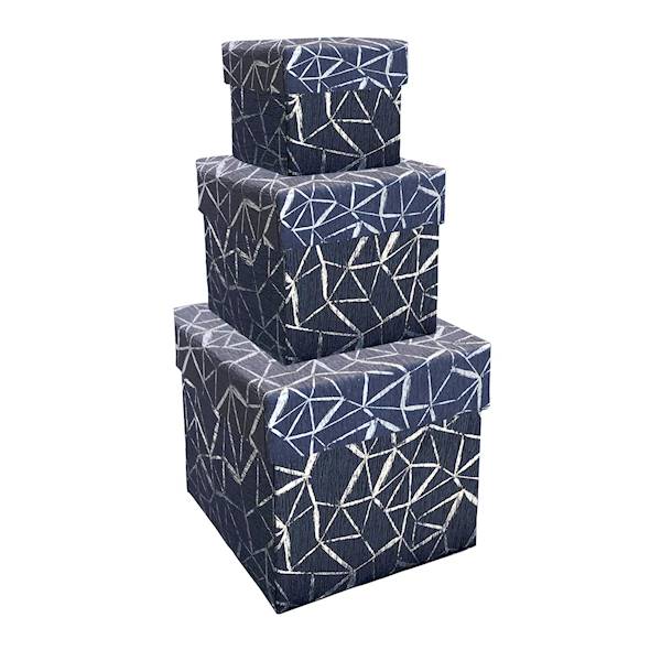 Pudełka zestaw 3 szt BLUE GRID